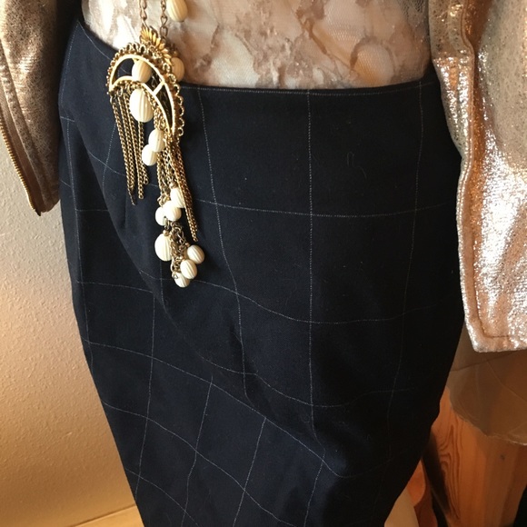 💍 Vintage Embassy Row Pure New Wool Mid Skirt U4 - Picture 7 of 8